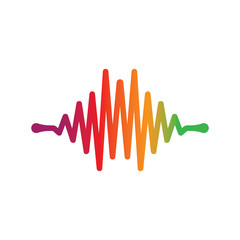 SOUND WAVE LOGO TEMPLATE VECTOR ICON ILLUSTRATION