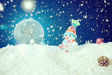 Snow Man full moon snowflakes background. The elements of this image furnished by NASA