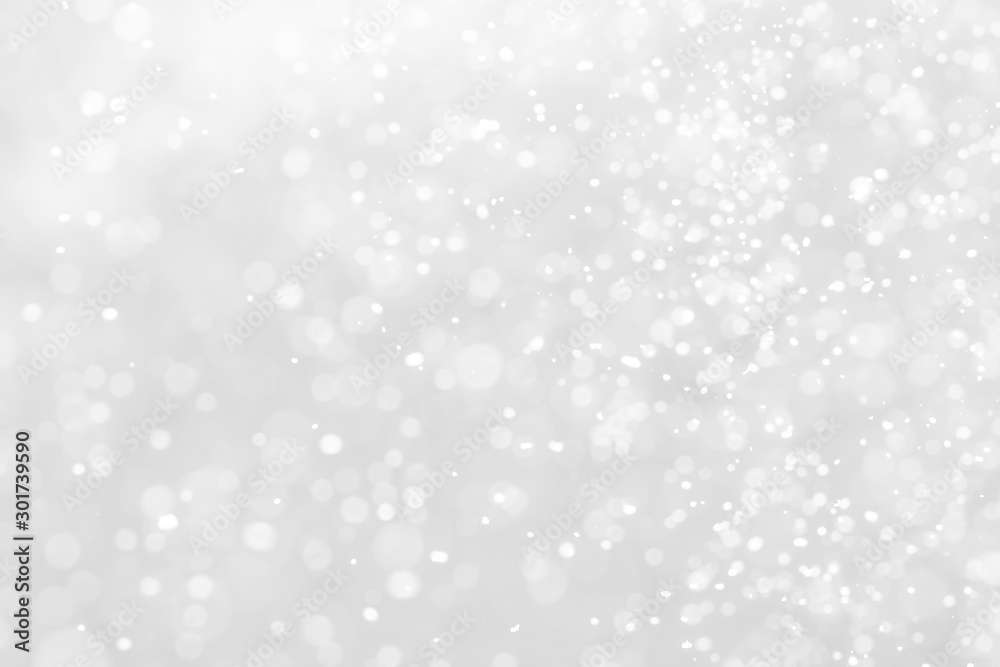 Wall mural white abstract bokeh defocus glitter background