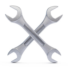 Wrenches isolated on white. 3d rendering