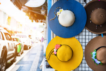 Colourful Panama hats