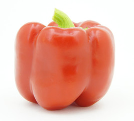 square shaped sweet red pepper isolated on white background