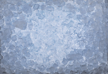 frozen ice frame made of ice cubes