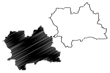 Zilina Region (Regions of Slovakia, Slovak Republic) map vector illustration, scribble sketch Zilina map