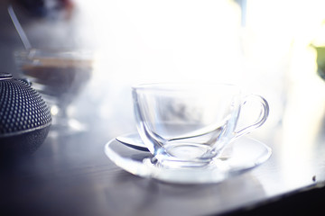 cup of green tea light Chinese green tonic tea