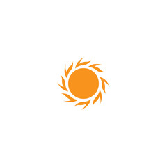 Sun logo and symbols star icon web Vector