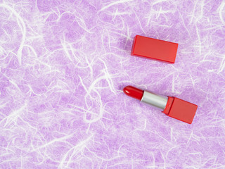 Colorful lipsticks on Makeup table.
