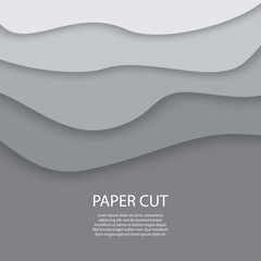 Gray paper cut shapes
