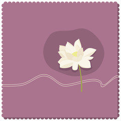 Illustration of a white lotus flower