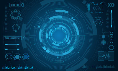 Sci fi futuristic user interface, HUD, Technology abstract background , Vector illustration.	