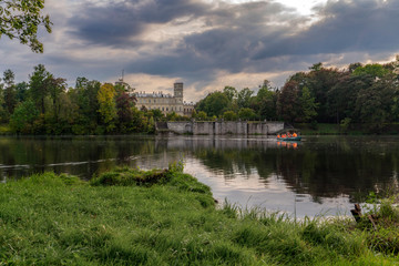Fototapeta na wymiar The Great Gatchina Palace on a summer evning, Gatchina, Saint Petersburg, Russia
