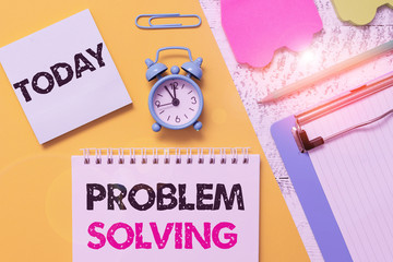 Word writing text Problem Solving. Business photo showcasing process of finding solutions to...