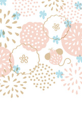 令和二年・子年・年賀状素材（北欧風パターン）