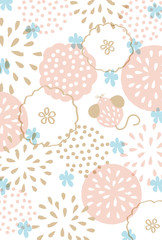 令和二年・子年・年賀状素材（北欧風パターン）