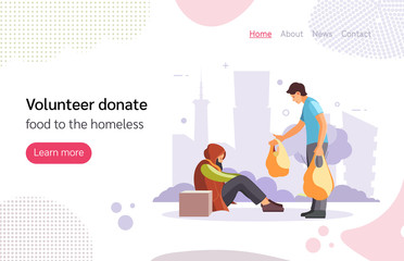 Volunteer people doing charity activities vector illustration