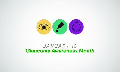 Vector illustration on the theme of National Glaucoma awareness month of January.
