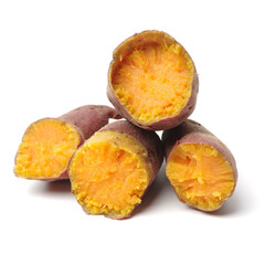 Fototapeta na wymiar roasted sweet potatoes on a white background 