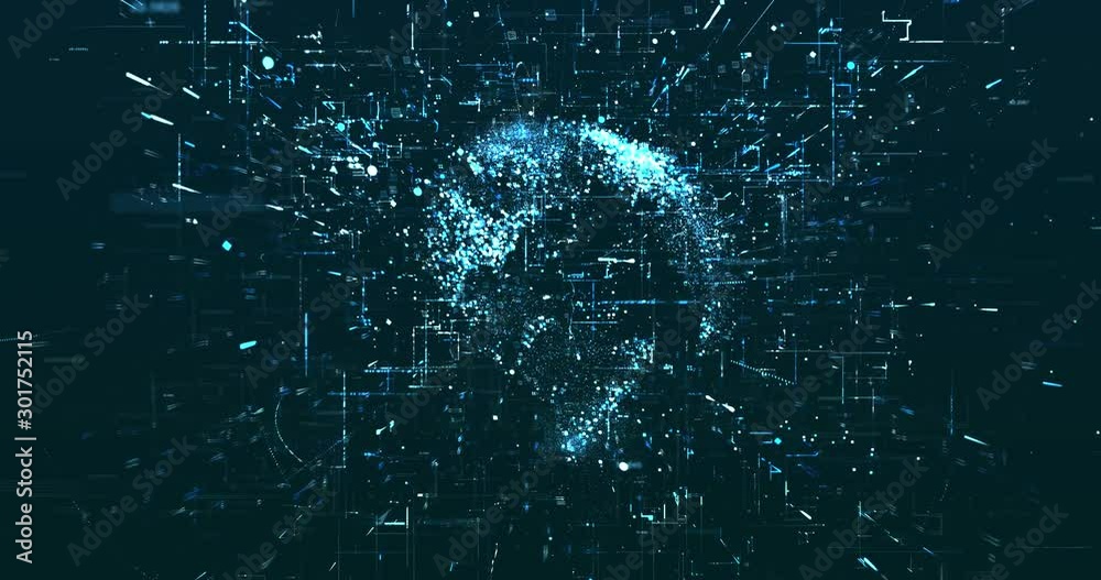 Wall mural abstract digital network data background, 3d rendering