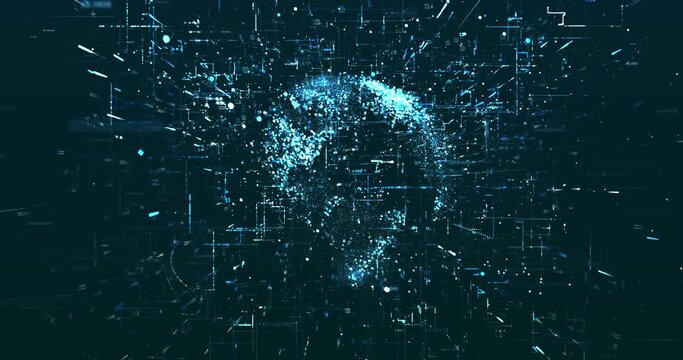 Abstract digital network data background, 3D rendering