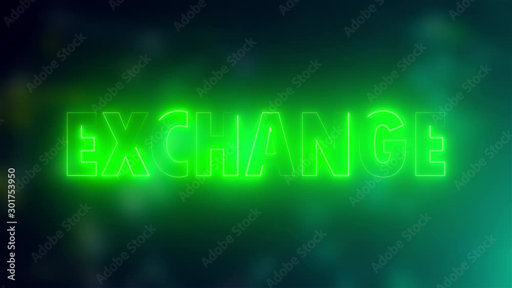 Poster text exchange of letters with a neon effect, 3d rendering background, computer generated