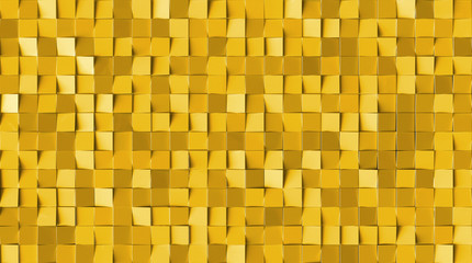 3d rendering, golden tile background.