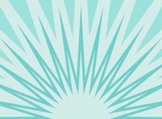 Sunlight background. Pale blue color burst background with white highlight.