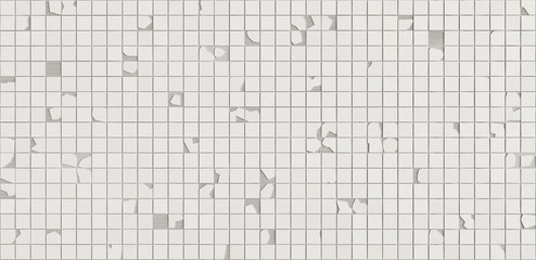 3d rendering, texture of white tile with fragments