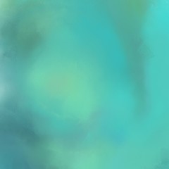quadratic graphic format abstract diffuse painted background with medium aqua marine, blue chill and medium turquoise color. can be used as texture, background element or wallpaper