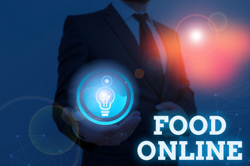 Handwriting text writing Food Online. Conceptual photo most convenient way for customers to purchase food online © A