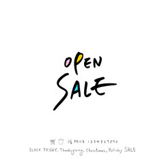 손으로 그린 세일 일러스트