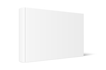 Mock up of standing book with white blank cover