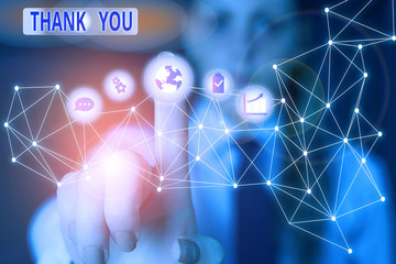 Word writing text Thank You. Business photo showcasing a polite expression used when acknowledging...