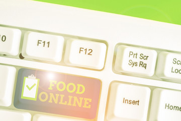 Handwriting text Food Online. Conceptual photo most convenient way for customers to purchase food online © A