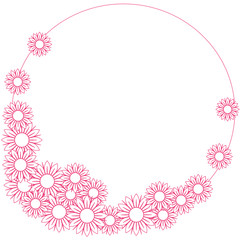 Very sweet floral wreath isolated on white background. Beautiful template for banner, postcard, invitation and etc.