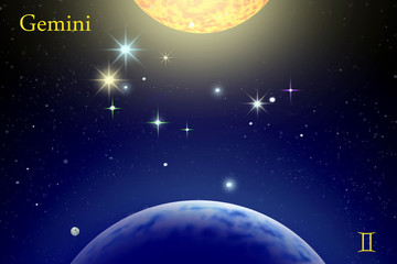 Zodiac constellation Gemini ( Twins )