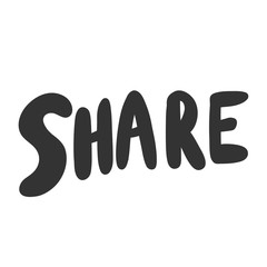 Share. Sticker for social media content. Vector hand drawn illustration design. 