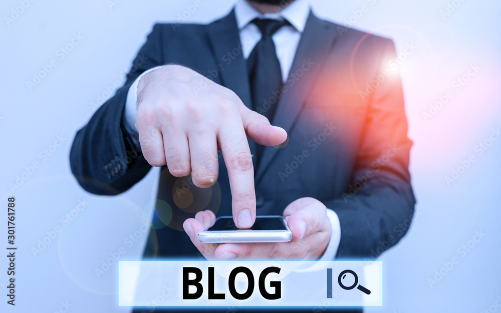 Poster text sign showing blogquestion. business photo text regularly updated website web page run by indivi