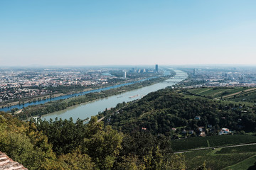 Panorama krajobraz Wiednia, Austria - obrazy, fototapety, plakaty