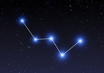Cassiopeia constellation on starry sky © PaulPaladin
