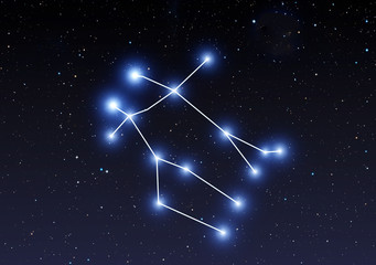 Gemini constellation on starry sky