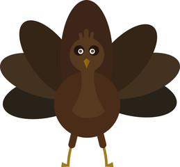 Thanksgiving Turkey Bird Cartoon Mascot Character. Vector Illustration