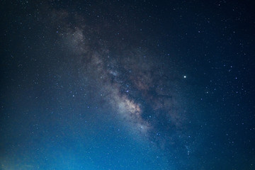 Milky Way Galaxy, Long exposure photograph, with grain.The Panorama view Milky Way is the galaxy that contains our Solar System