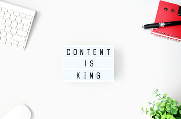 content is king Business Concept flat lay,minimal style