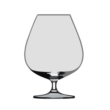 recommend clip art: Cognac glass realistic vector illustration isolated