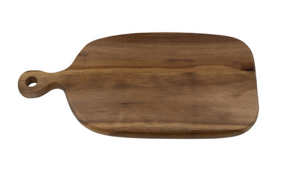 Wooden cutting board isolated on white background