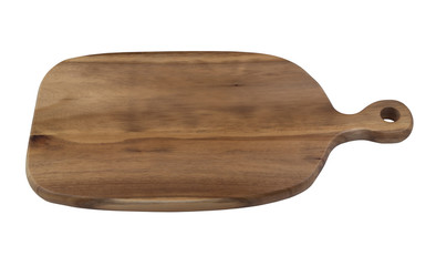 Natural cutting board. Wooden chopping board isolated on white 