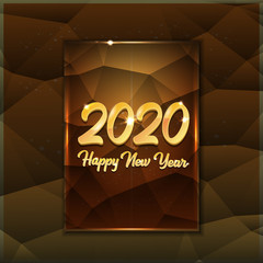 2020 Happy chinese new year of the Rat creative design background or greeting card. 2020 new year golden shiny numbers on golden crystal festive and shiny background