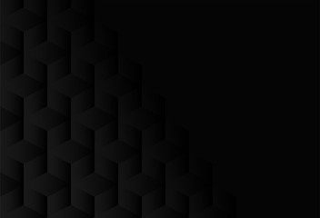 Abstract. geometric shape black background. light and shadow. Vector.