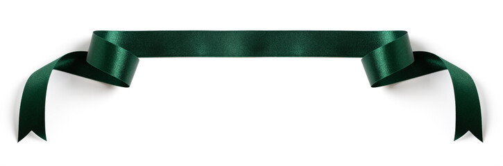 green banners ribbons label on white