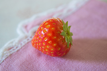 Food photography of strawberries in a bowl